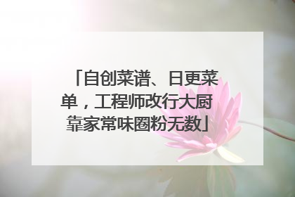 自创菜谱、日更菜单，工程师改行大厨靠家常味圈粉无数
