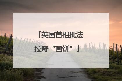 英国首相批法拉奇“画饼”
