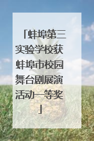 蚌埠第三实验学校获蚌埠市校园舞台剧展演活动一等奖