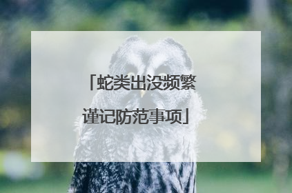 蛇类出没频繁 谨记防范事项