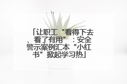 让职工“看得下去、看了有用”：安全警示案例汇本“小红书”掀起学习热