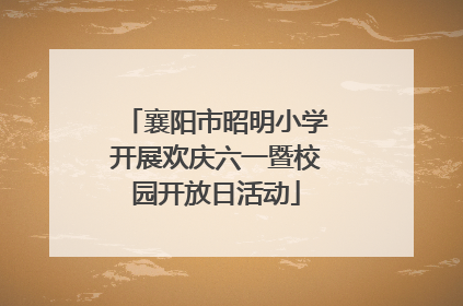 襄阳市昭明小学开展欢庆六一暨校园开放日活动