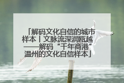 解码文化自信的城市样本丨文脉流深润瓯越——解码“千年商港”温州的文化自信样本