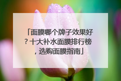 面膜哪个牌子效果好？十大补水面膜排行榜，选购面膜指南