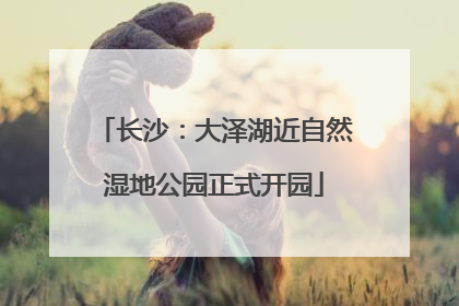 长沙：大泽湖近自然湿地公园正式开园