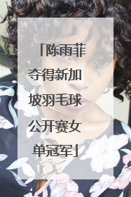 陈雨菲夺得新加坡羽毛球公开赛女单冠军