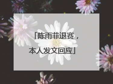 陈雨菲退赛，本人发文回应
