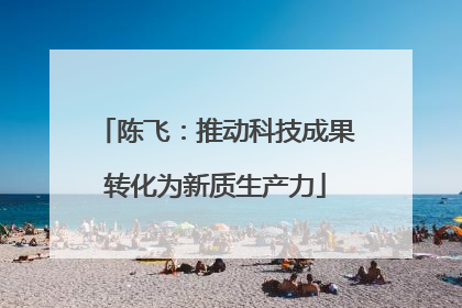 陈飞：推动科技成果转化为新质生产力