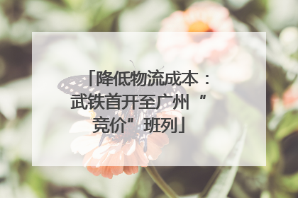 降低物流成本：武铁首开至广州“竞价”班列