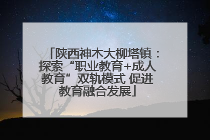 陕西神木大柳塔镇：探索“职业教育+成人教育”双轨模式 促进教育融合发展