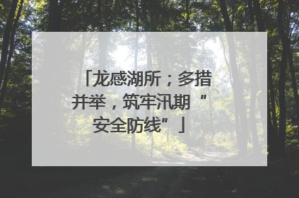 龙感湖所；多措并举，筑牢汛期“安全防线”