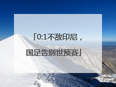 0:1不敌印尼，国足告别世预赛