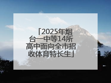 2025年烟台一中等14所高中面向全市招收体育特长生