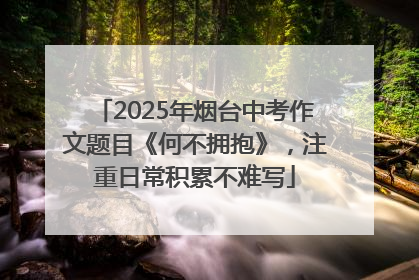2025年烟台中考作文题目《何不拥抱》，注重日常积累不难写