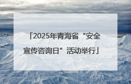 2025年青海省“安全宣传咨询日”活动举行