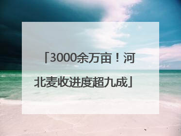 3000余万亩！河北麦收进度超九成